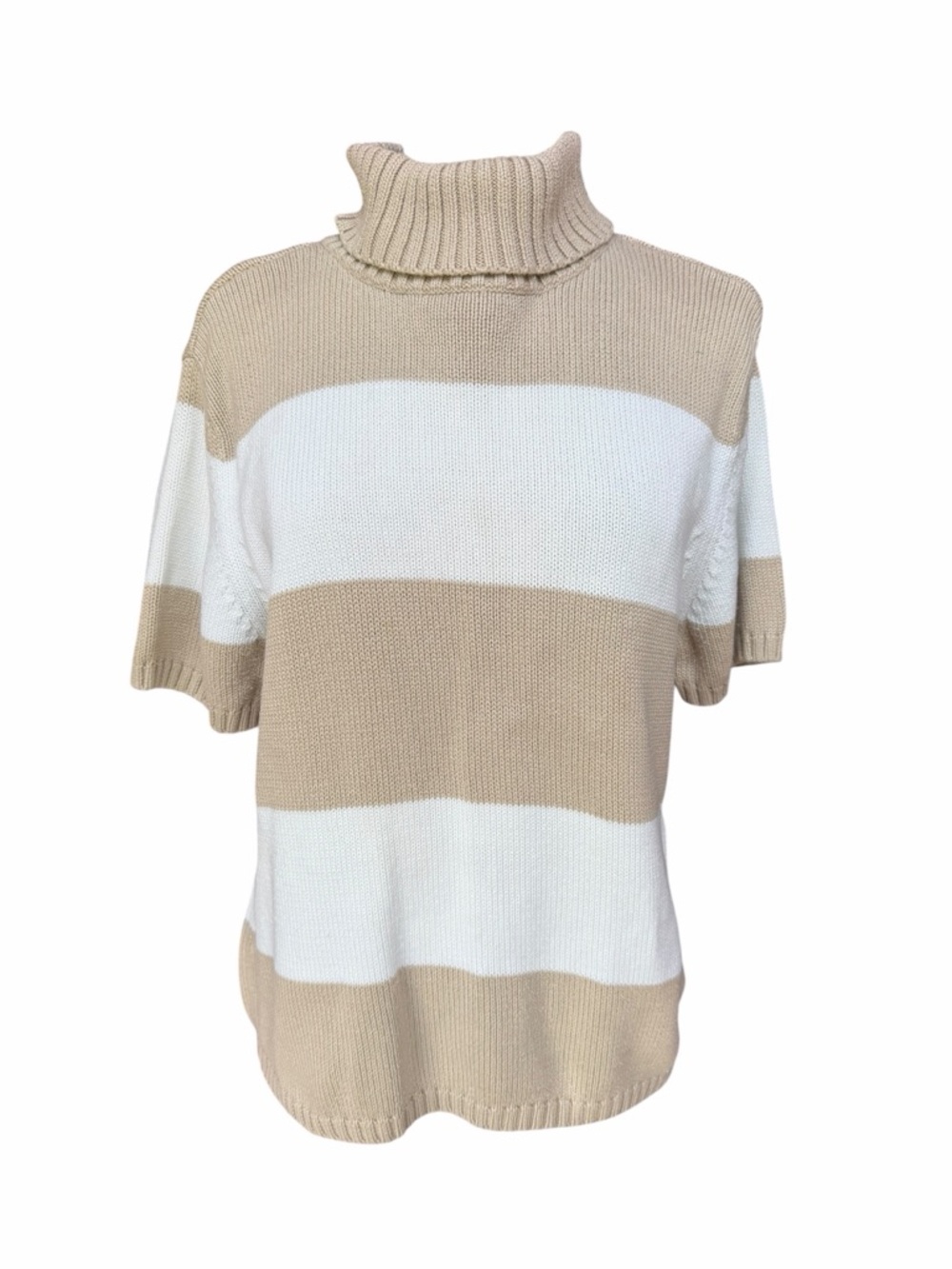 Y2K Liz Claiborne 100% Cotton Short Sleeve Turtleneck Sweater